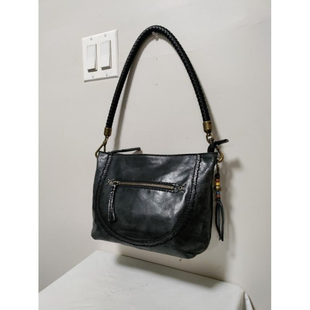 The Sak Womens Indio Leather Hobo Shoulder Bag Handbag Black One Size - Picture 3 of 15